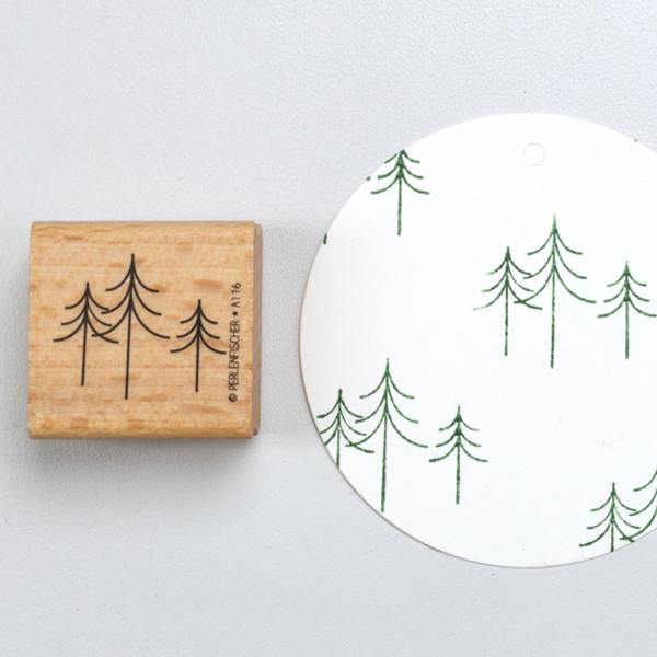 perlenfischer stempel tannenwald tannenbaeume wunderschoen-gemacht