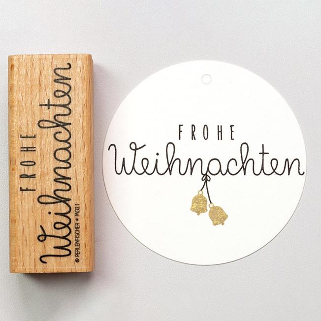 perlenfischer stempel typo schrift frohe weihnachten wunderschoen-gemacht