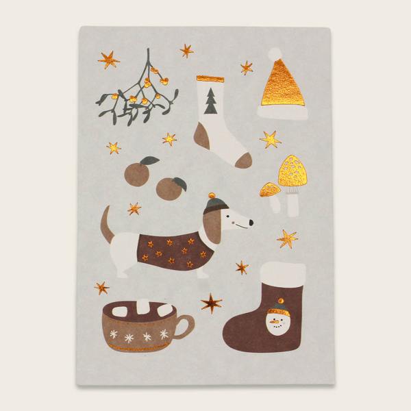 ava yves weihnachtspostkarten hygge dackel wunderschoen-gemacht