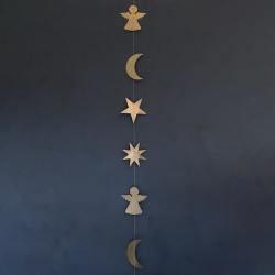 only natural girlande goldene engel sterne mond wunderschoen-gemacht