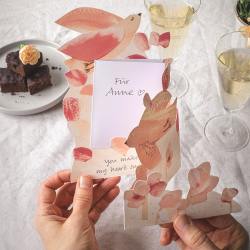 kaisu mari klappkarten leporello voegel rosa wunderschoen-gemacht