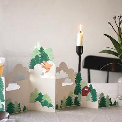 kaisu mari klappkarten leporello karte wald vogel wolken wunderschoen-gemacht