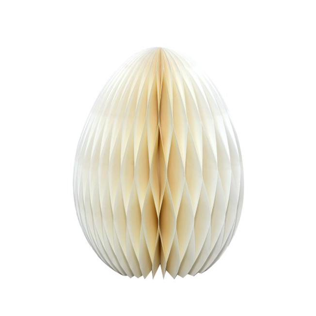 only natural deko papier honeycomb osterei stehendes weisses wunderschoen-gemacht