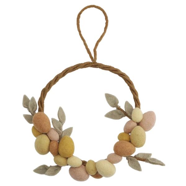 gry sif  gefilzter ostereierkranz blaetter pastell wunderschoen-gemacht