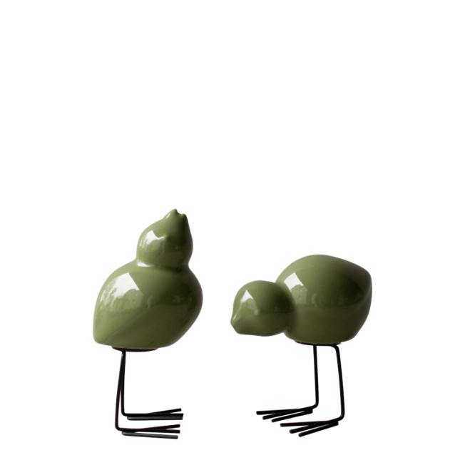 dbkd keramikvoegel easter birds shiny green gruene wunderschoen-gemacht