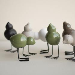 dbkd keramikvoegel easter birds shiny green gruene wunderschoen-gemacht