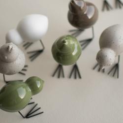 dbkd keramikvoegel easter birds shiny green gruene wunderschoen-gemacht