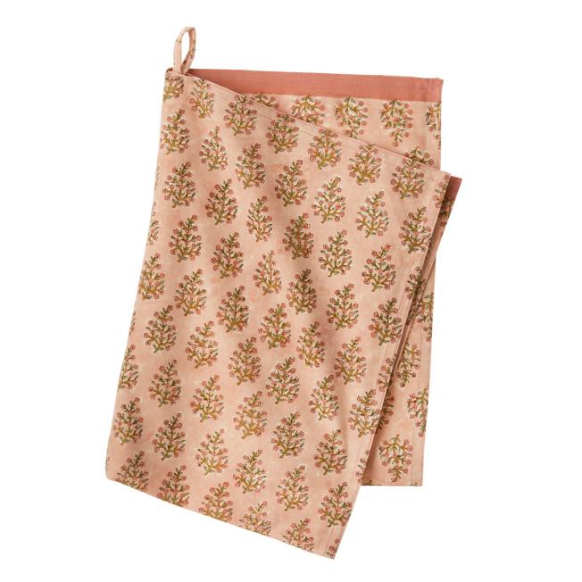 bungalow dk kuechentuch samira peach geschirrtuch rosa blumen muster wunderschoen-gemacht