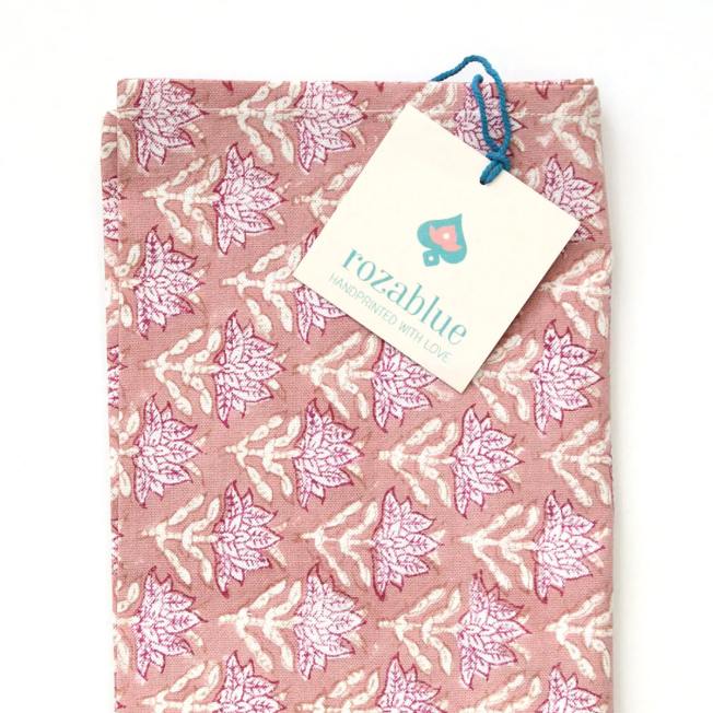rozablue kuechentuch geschirrtuch dusty rose pinkes blumenmuster wunderschoen-gemacht