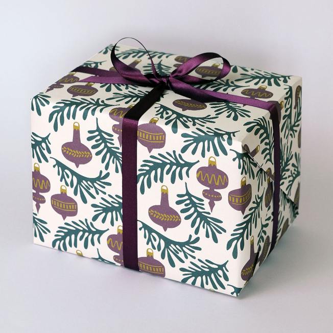haferkorn und sauerbrey geschenkpapiere twigs baubles zweige weihnachtskugeln wunderschoen-gemacht