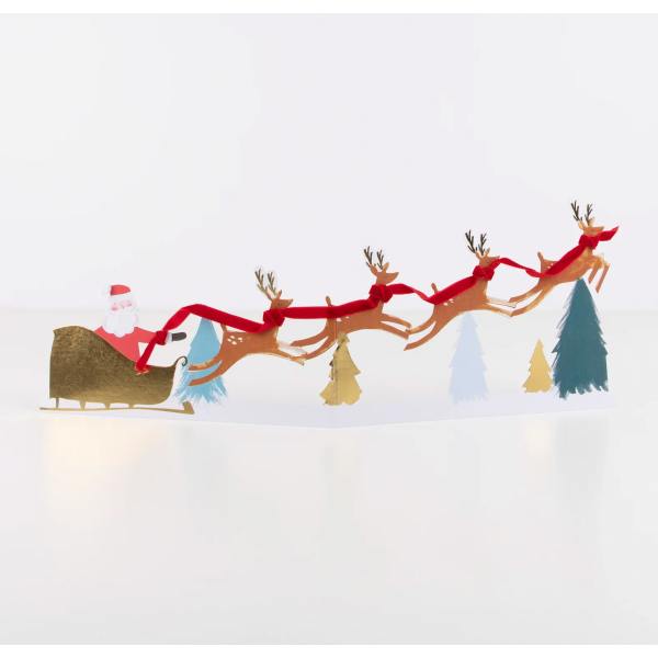 meri meri 3d karte weihnachtsmann schlitten santas sleigh wunderschoen-gemacht