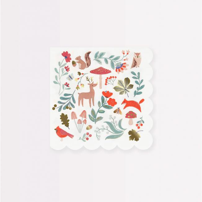 meri meri papierservietten winter woodland waldtiere wunderschoen-gemacht