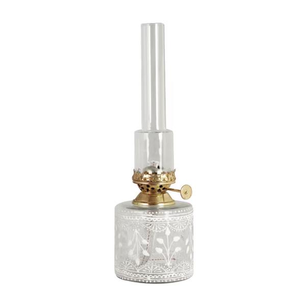 stroemshaga petroleumlampen glas marja brass weisse blueten wunderschoen-gemacht