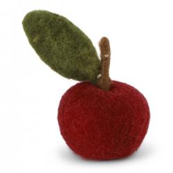 gry sif gefilzter apfel mit blatt dunkelrot wunderschoen-gemacht