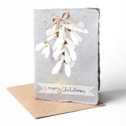 good old friends weihnachtskarte winterpapierkunstkarte mistelzweig wunderschoen-gemacht
