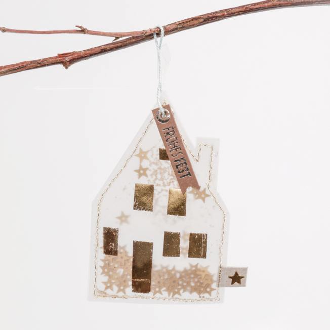 good old friends winter glitzer ornamente haus goldene wunderschoen-gemacht