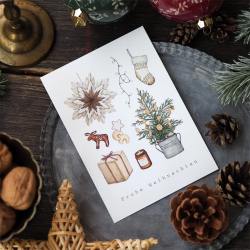 frollein luecke illustrierte weihnachtskarten weihnachtsdinge baum socke wunderschoen-gemacht