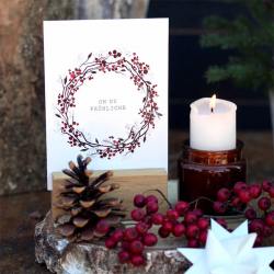 frollein luecke illustrierte weihnachtskarten hagebuttenkranz beerenkranz wunderschoen-gemacht