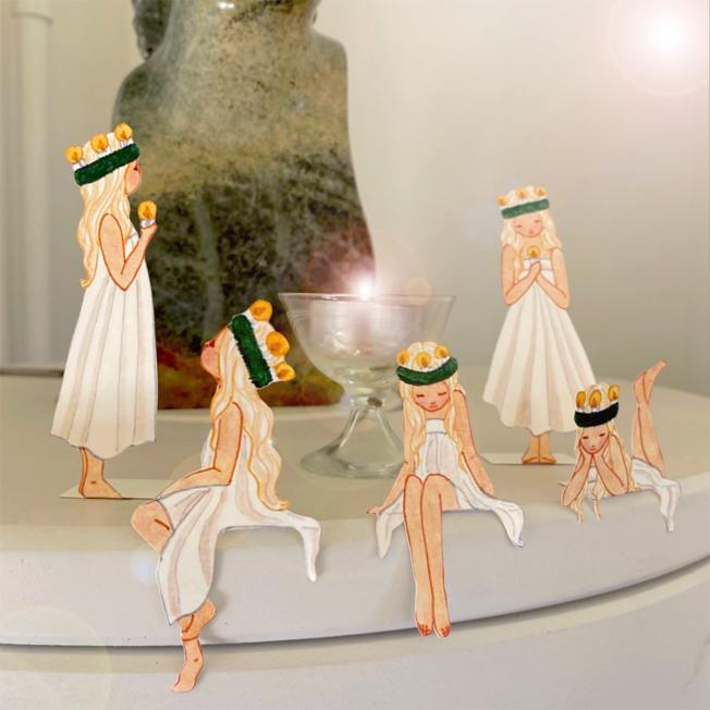 tall hat tales santa lucia bastelbogen wunderschoen-gemacht