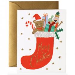 rifle paper co  weihnachtskarten toy stocking weihnachtsstrumpf wunderschoen-gemacht