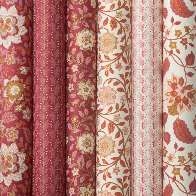 bungalow dk handgeschoepftes papier rosa rote blumenmuster wunderschoen-gemacht