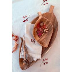 IB Laursen bestickter baumwoll tischlaeufer rote beeren wunderschoen-gemacht