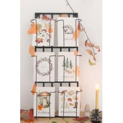 frollein luecke illustrierte postkarten naturschaetze eicheln kastanien blaetter wunderschoen-gemacht