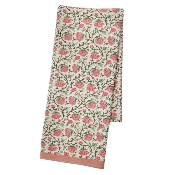 bungalow dk tischdecke rosa  blumenmuster udaipur cerise wunderschoen-gemacht