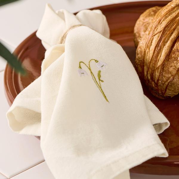 IB Laursen stoffservietten schneegloeckchen bestickte wunderschoen-gemacht