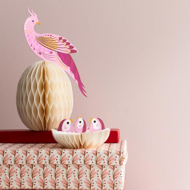 bungalow dk deko papier osterkueken vogel paradise birds pinke wunderschoen-gemacht