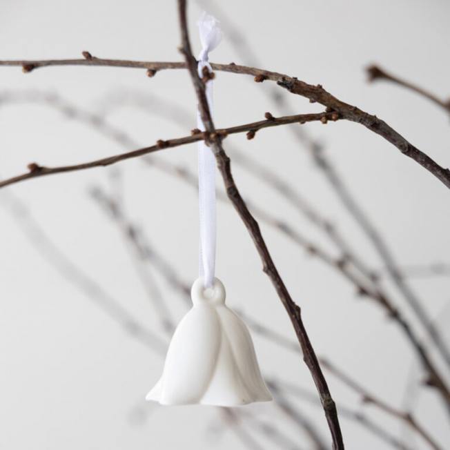 storefactory hänge keramik blumen blueten weisse schneegloeckchen wunderschoen-gemacht