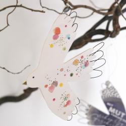 good old friends wandschmuck seelenvogel bunte punkte kleckse wunderschoen-gemacht