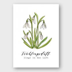 frollein luecke illustrierte karten schneegloeckchen fruehlingsduft wunderschoen-gemacht