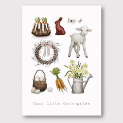 frollein luecke illustrierte osterkarten  ostergruesse wunderschoen-gemacht