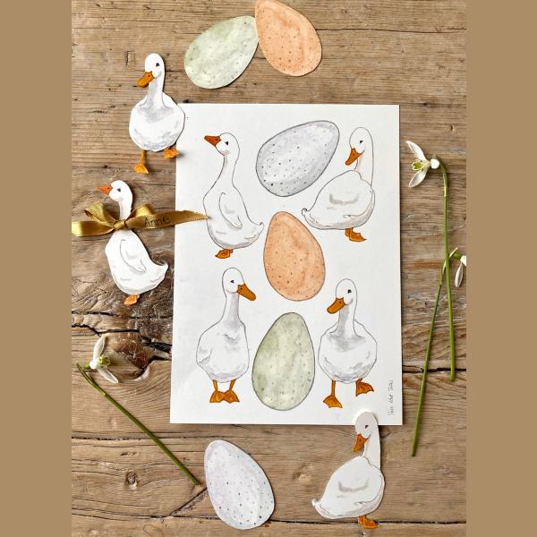 tall hat tales gaense eier bastelbogen wunderschoen-gemacht