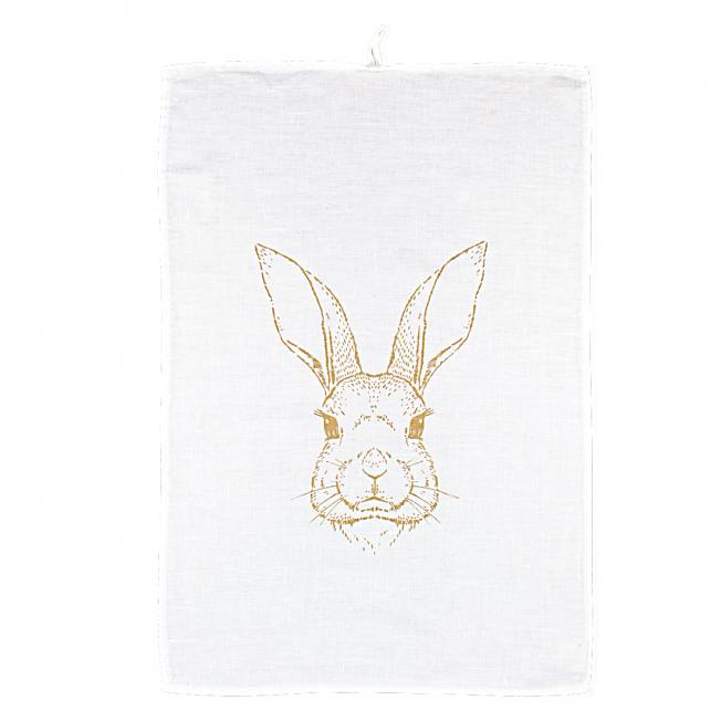 dorothee lehnen gold leinen geschirrtuch hasengesicht osterhase wunderschoen-gemacht