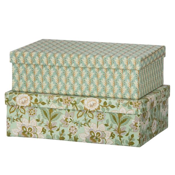 bungalow dk boxen blockprint sita pistachio mintgruene blumenmuster wunderschoen-gemacht