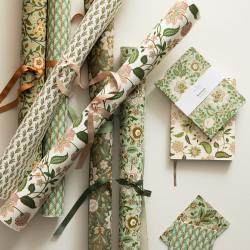 bungalow dk handgeschoepftes papier gruene goldene blumenmuster wunderschoen-gemacht