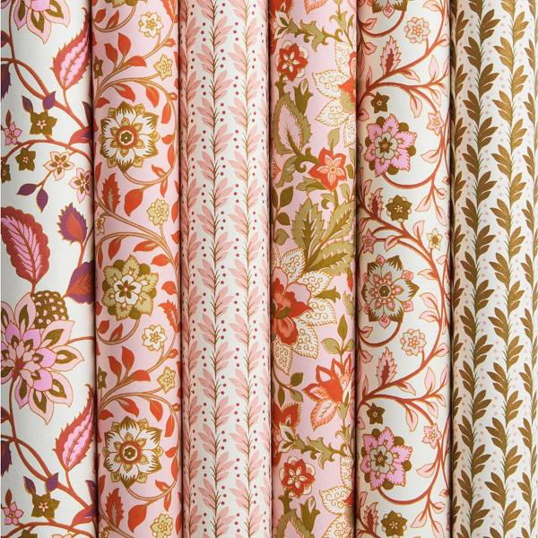 bungalow dk handgeschoepftes papier rosa rote blumenmuster wunderschoen-gemacht