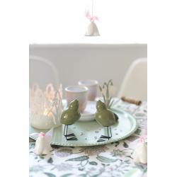 dbkd keramikvoegel easter birds shiny green gruene wunderschoen-gemacht