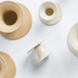 kunstindustrien kerzenhalter the bell glocke beige cafe latte wunderschoen-gemacht
