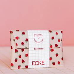 ecke geldbeutel wallet kartenetui nude erdbeeren wunderschoen-gemacht