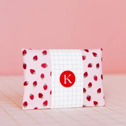 ecke geldbeutel wallet kartenetui rosa erdbeeren wunderschoen-gemacht