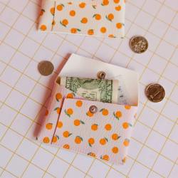 ecke geldbeutel wallet kartenetui nude orangen wunderschoen-gemacht