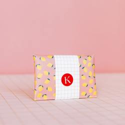 ecke geldbeutel wallet kartenetui rosa zitronen wunderschoen-gemacht