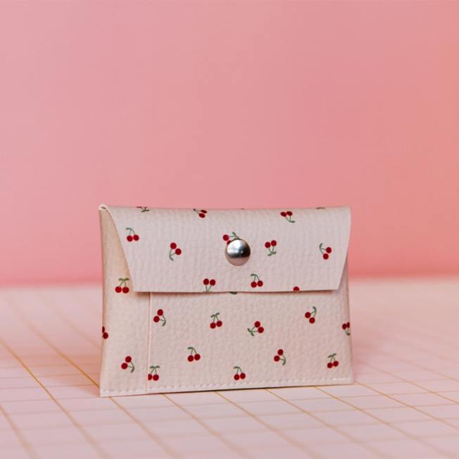ecke geldbeutel wallet kartenetui nude kirschen wunderschoen-gemacht