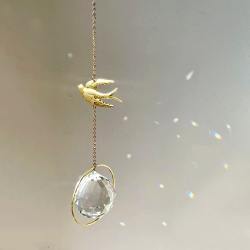 von lani sonnenfaenger suncatcher kristalle goldener vogel schwalbe wunderschoen-gemacht