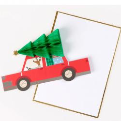 meri meri honeycomb karte weihnachtsbaum auto rentier wunderschoen-gemacht