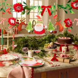 meri meri weihnachtsgirlande weihnachtsmann rentiere blumen wunderschoen-gemacht