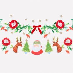 meri meri weihnachtsgirlande weihnachtsmann rentiere blumen wunderschoen-gemacht